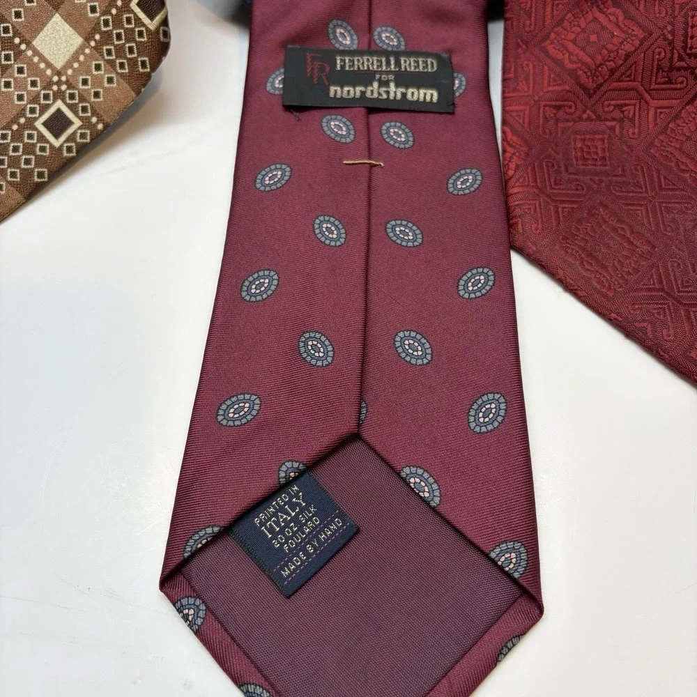 VINTAGE BRITTANIA Nordstrom Mens 1970s  Striped Print Neck Tie Retro Grandpa Lot